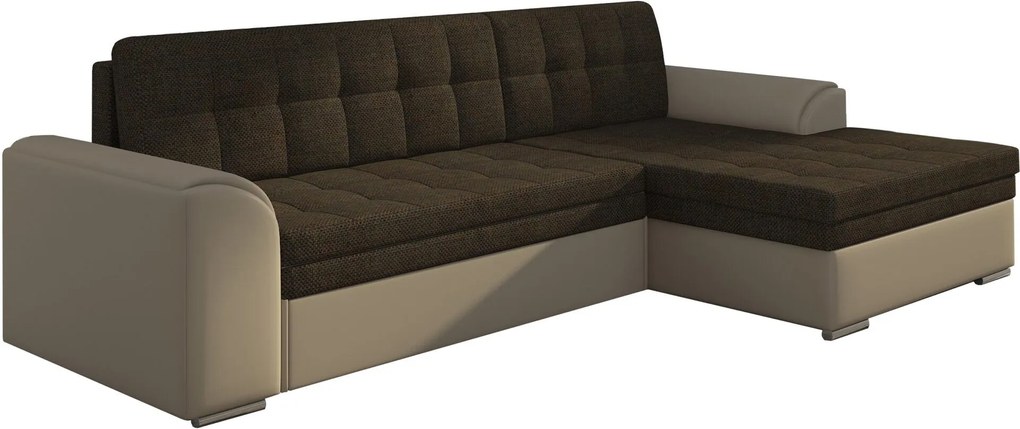 Γωνιακός καναπές Comfort-Δεξιά-Μπεζ - Καφέ - 270.00Χ165.00Χ80.00cm