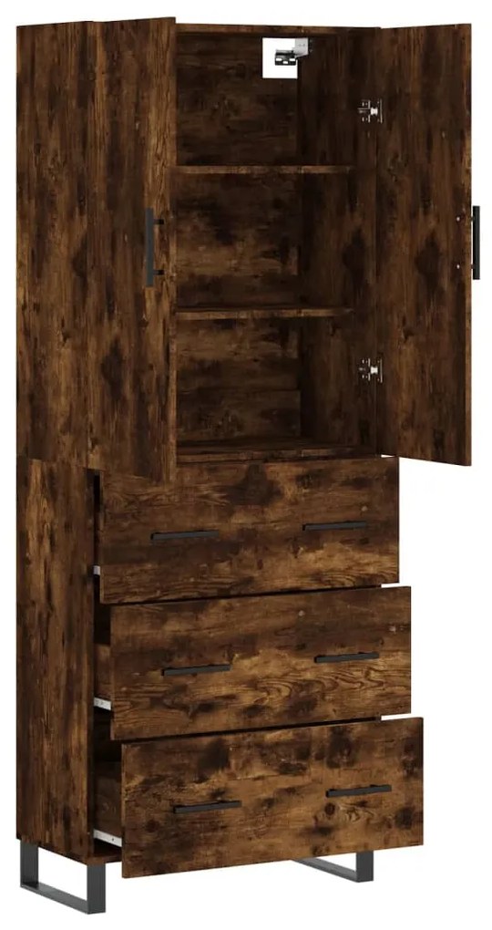 vidaXL Ντουλάπι Καπνιστή Δρυς 69,5x34x180 εκ. από Επεξεργασμένο Ξύλο