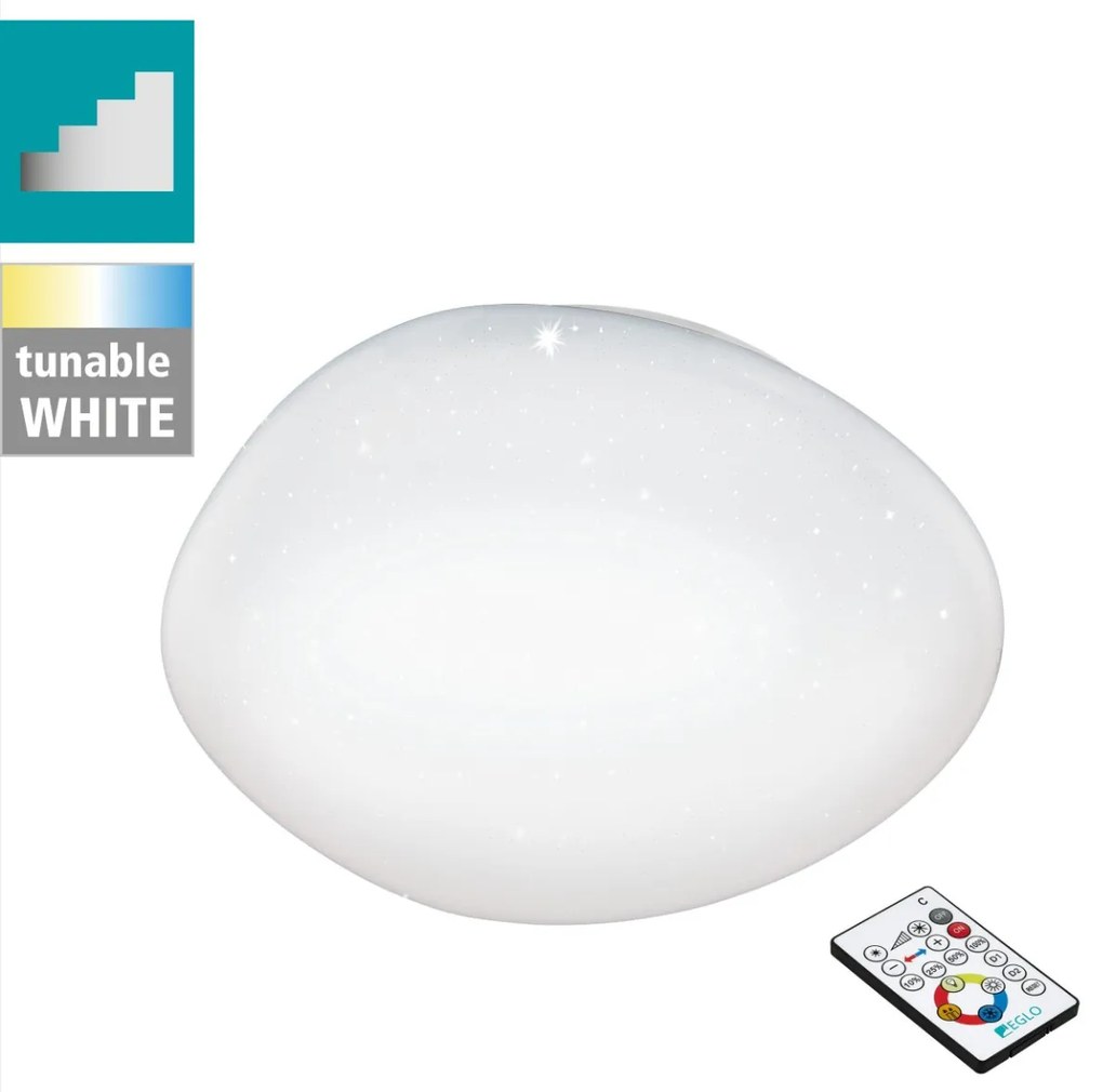 Πλαφονιέρα Οροφής Λευκή 45xH8,5cm LED RGBW 2700-6500K 2800lm Εφαρμογή-Τηλεχειριστήριο Eglo Sileras 97577