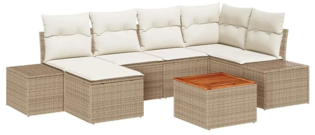 vidaXL Σετ Καναπέ Κήπου 7 pcs Beige, λευκό
