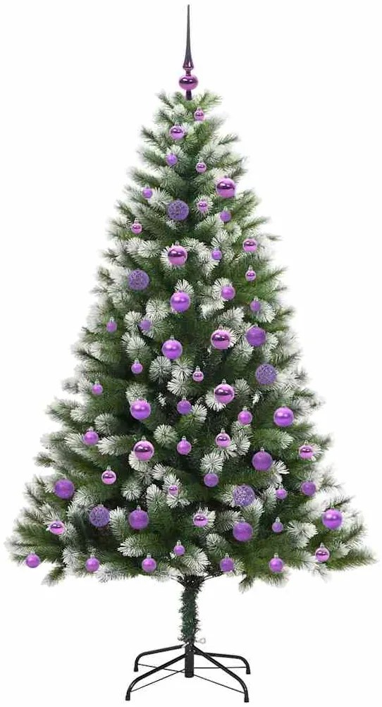 vidaXL Τεχνητό Δέντρο Χριστουγέννων με μέρη που αναδιπλώνονται και χιονάκι