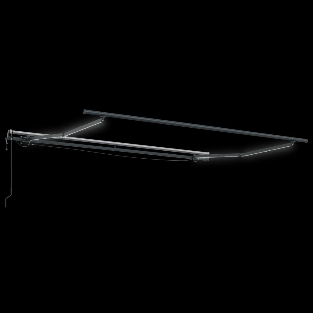 vidaXL Αυτόματη Ανασυρόμενη Τέντα με Ριγέ LED 350x250 εκ.