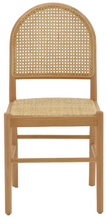 Καρέκλα Alessia pakoworld ξύλο οξιάς-rattan φυσικό 43x40x89εκ