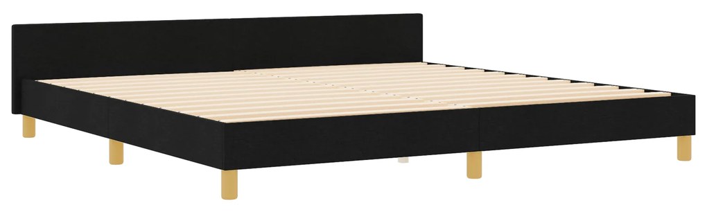 vidaXL Σκελετός Κρεβατιού με κεφαλάρι Μαύρο 200 x 200 cm ύφασμα