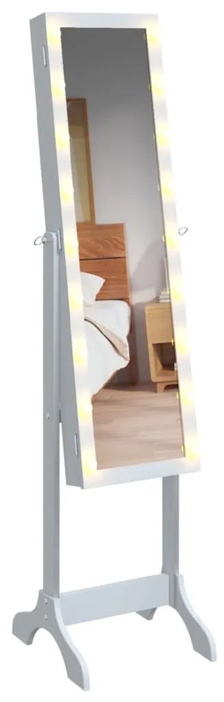 Καθρέφτης Επιδαπέδιος με LED Λευκός 34 x 37 x 146 εκ. - Λευκό