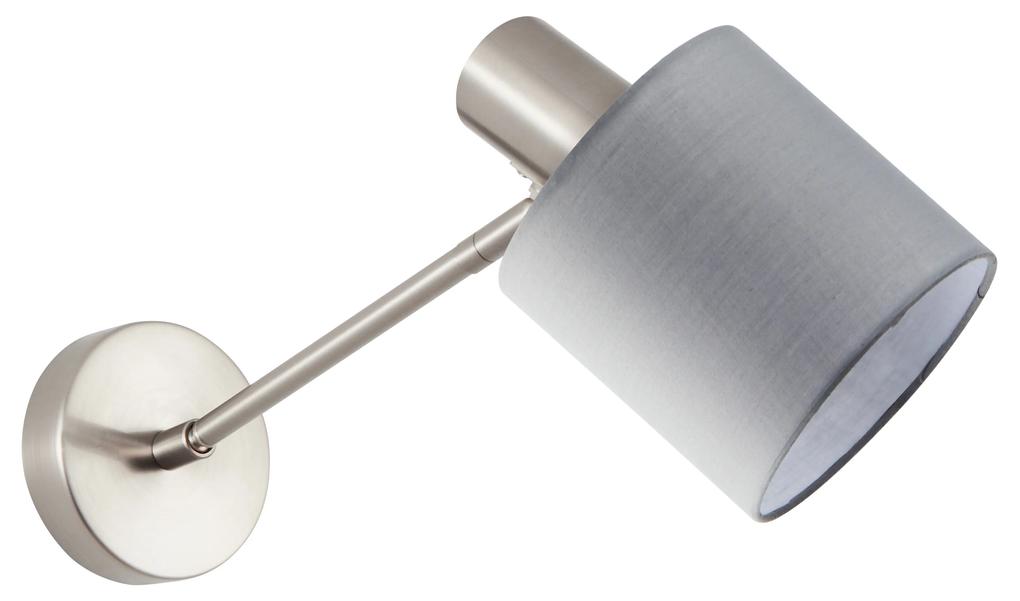 Φωτιστικό Τοίχου - Απλίκα SE21-NM-22-SH2 ADEPT WALL LAMP Nickel Matt Wall lamp Grey Shade+ - Ύφασμα - 77-8329