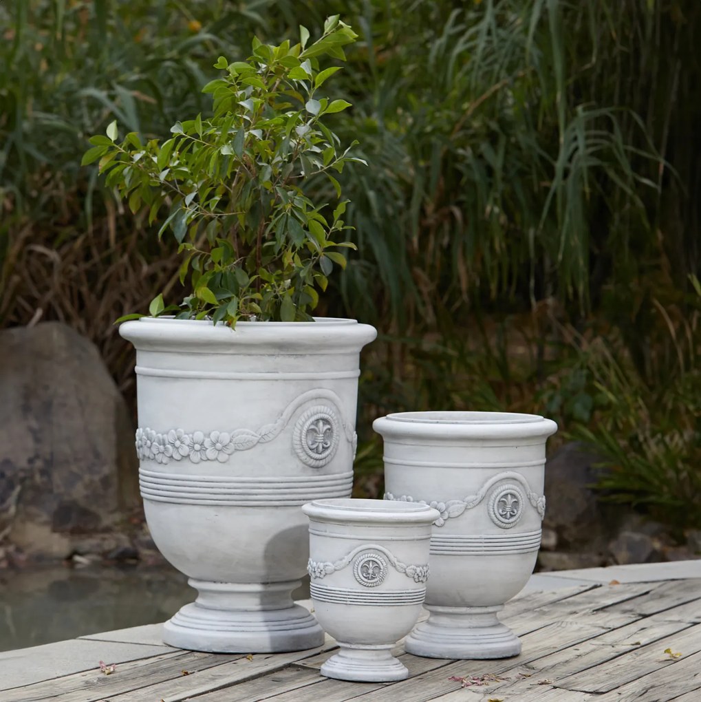 ΣΕΤ 3ΤΜΧ ΓΛΑΣΤΡΕΣ ΜΕ ΑΝΑΓΛΥΦΟ GARDENER HM4729 FIBERCLAY-ΣΕ ΥΠΟΛΕΥΚΟ Φ58x72.5Υεκ