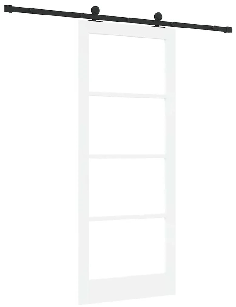 vidaXL Συρόμενη Πόρτα Χειροκίνητος Λευκό 86 x 211 cm Ξύλο και μέταλλο