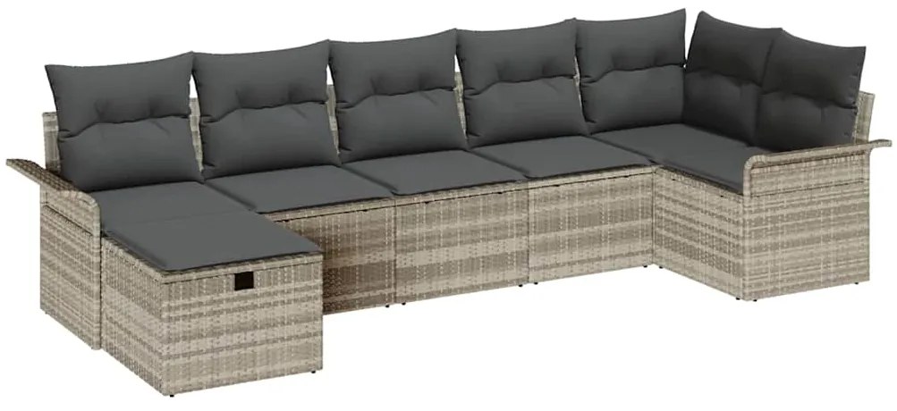 vidaXL Σετ Καναπέ Κήπου 7 pcs Ανοιχτό γκρι 297.5 x 132.5 x 85 εκ.