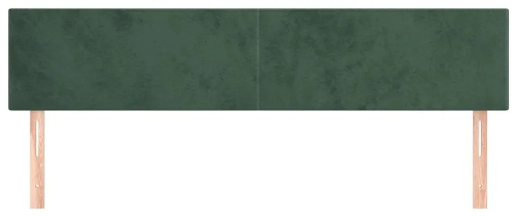vidaXL Κεφαλάρια Κρεβατιού 2 τεμ.Σκ.Πράσινο 100x5x78/88 εκ. Βελούδινο
