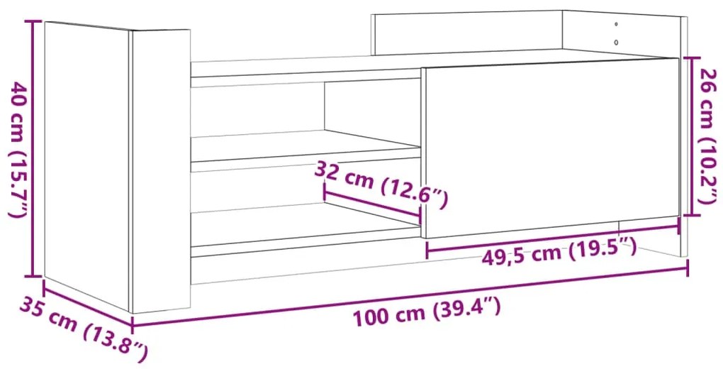 ΈΠΙΠΛΟ ΤΗΛΕΟΡΑΣΗΣ ΓΚΡΙ ΣΚΥΡ. 100X35X40 ΕΚ. ΕΠΕΞ. ΞΥΛΟ 848377