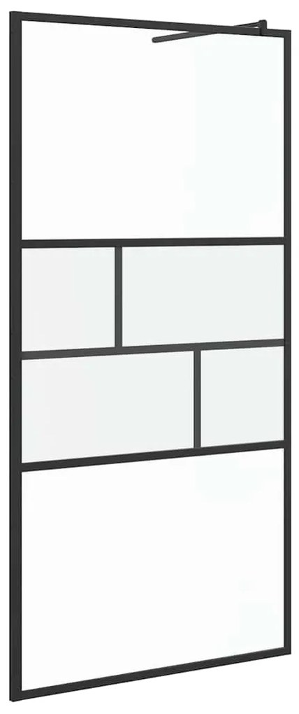 vidaXL Τοίχος Ντους Walk-in Μαύρο 80 x 195 x 0.5 εκ.