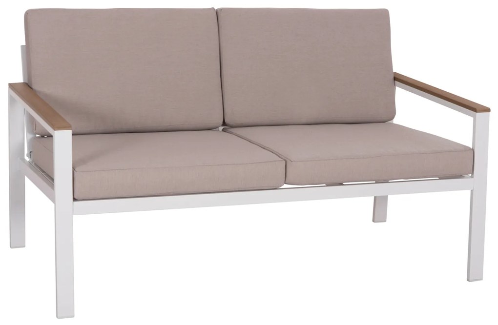 ΚΑΝΑΠΕΣ 2-ΘΕΣΙΟΣ SAFIN HM6279.01 ΑΛΟΥΜΙΝΙΟ ΛΕΥΚΟ-ΜΠΕΖ ΜΑΞΙΛΑΡΙΑ 140x70x77Υεκ