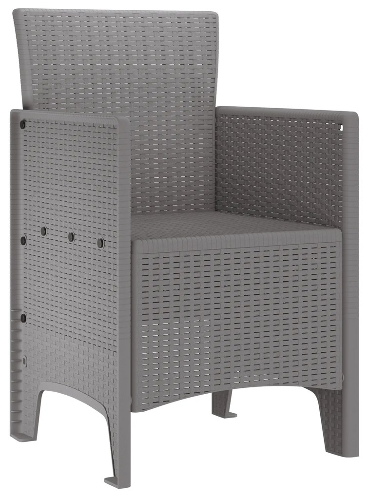 vidaXL Καρέκλα Κήπου 4 pcs Ανοιχτό γκρι 53 x 49 x 85 εκ. PP