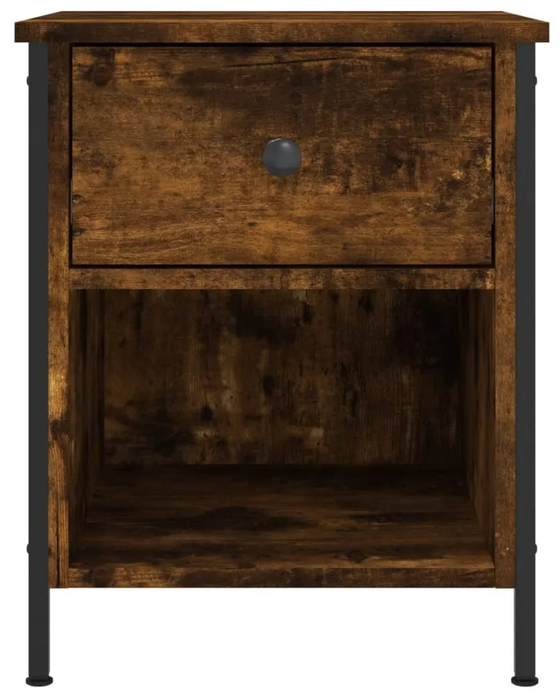 vidaXL Κομοδίνο Καπνιστή Δρυς 40 x 42 x 50 εκ. από Επεξεργασμένο Ξύλο