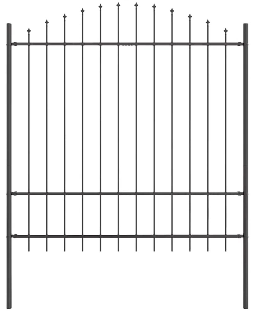 vidaXL Φράχτης κήπου  με τόξο, γκρι, 11,9x1,75 μ, από χάλυβα