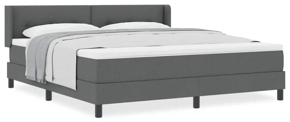 vidaXL Κρεβάτι box spring με στρώμα με στρώμα Σκούρο γκρι 180 x 200 cm