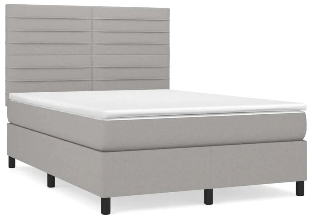 ΚΡΕΒΑΤΙ BOXSPRING ΜΕ ΣΤΡΩΜΑ ΑΝΟΙΧΤΟ ΓΚΡΙ 140X190 ΕΚ. ΥΦΑΣΜΑΤΙΝΟ 3141849