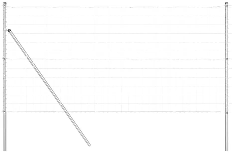 vidaXL Τεντώτο με στήριγμα Ασημί 1,2 x 25 m Χάλυβας και PVC