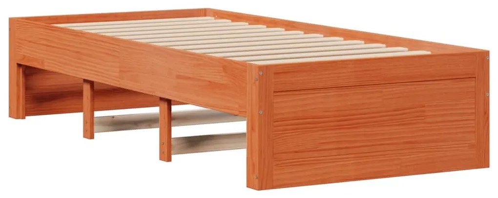 vidaXL Κρεβάτι Βιβλιοθήκη Χωρίς Στρώμα 75x190 εκ Μασίφ Ξύλο Πεύκου