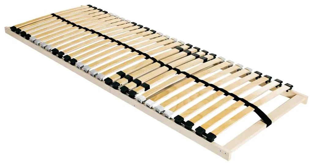 vidaXL Βάση κρεβατιού με λάμες Καφέ 90 x 190 cm Στερεό ξύλο οξιάς