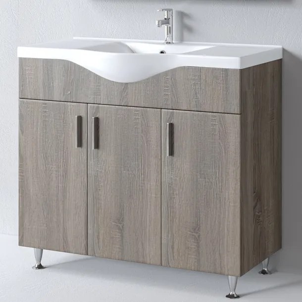Σετ Έπιπλο Μπάνιου SIENA SONOMA DARK 100 9SSI100SD0W Πάγκο 96x34x83cm