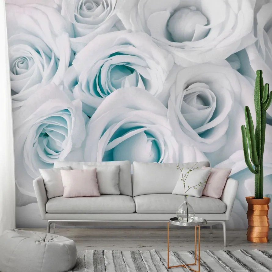 Αυτοκόλλητη φωτοταπετσαρία - Satin Rose (Turquoise) - 245x175