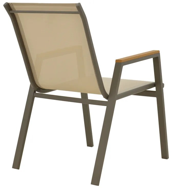 Τραπεζαρία Lafla-Azelie pakoworld σετ 7τεμ σαμπανιζέ αλουμίνιο και plywood σε φυσική απόχρωση 160-240x90x75εκ