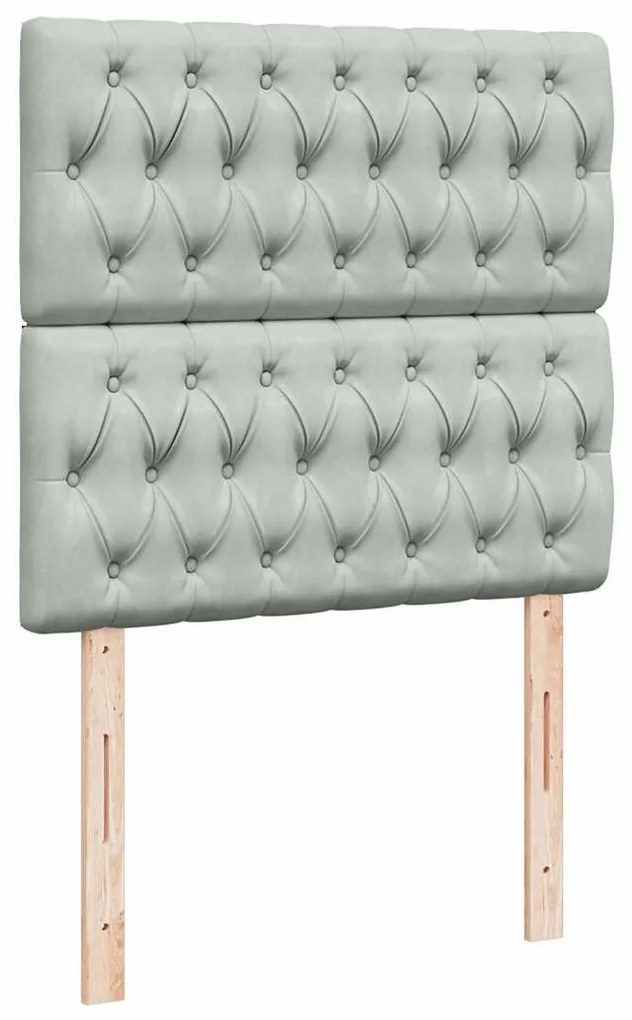 vidaXL Κρεβάτι Boxspring με Στρώμα Ανοιχτό Γκρι 100x200 εκ. Βελούδινο