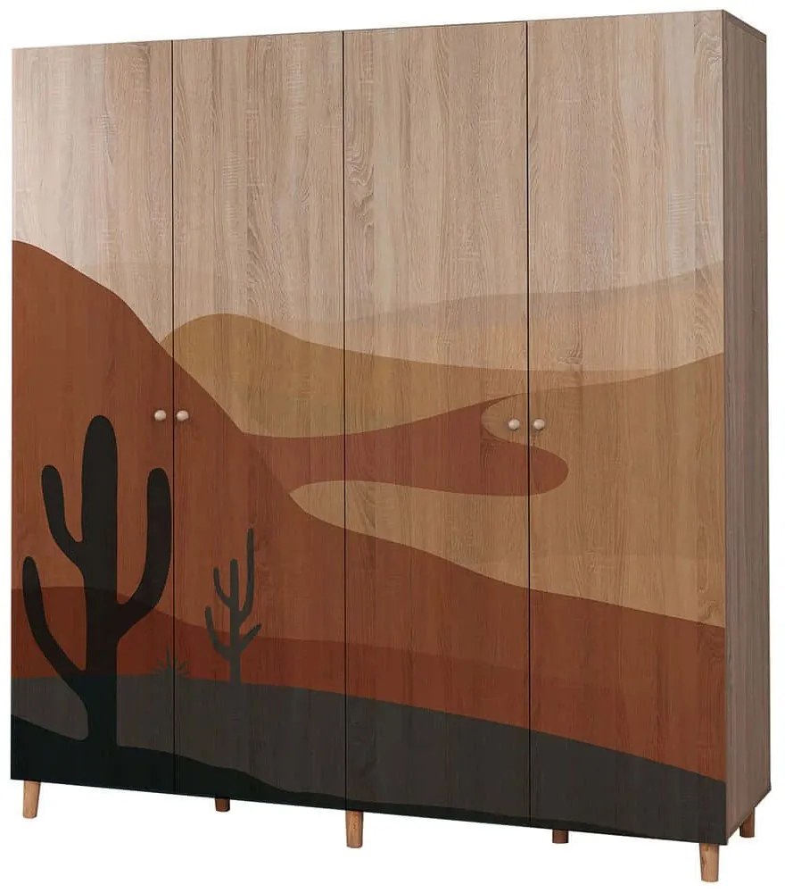 Ντουλάπα Παιδική Τετράφυλλη Loni 869VEL8686 180x52x192cm Multi Four Door