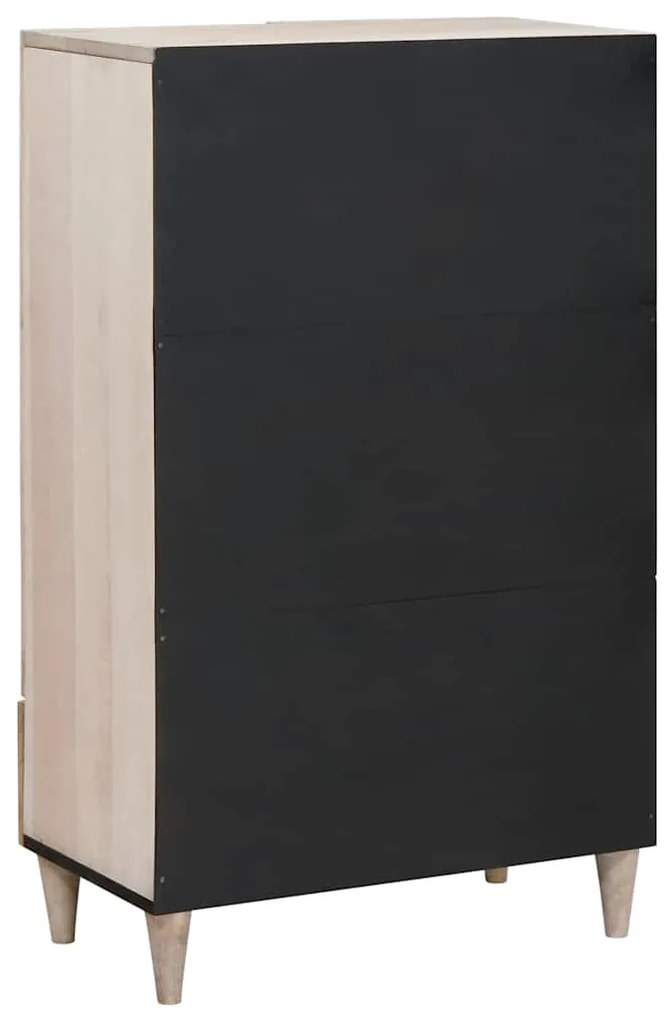 vidaXL Highboard με συρτάρι Λευκό 60 x 33 x 100 εκ. Μασίφ ξύλο μάνγκο
