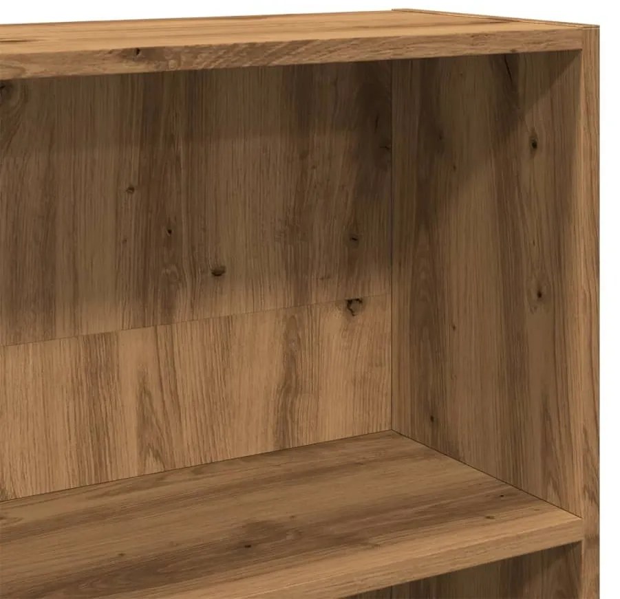Βιβλιοθήκη Αρτισιανή Δρυς 80x30x189 εκ. από Επεξ. Ξύλο - Καφέ