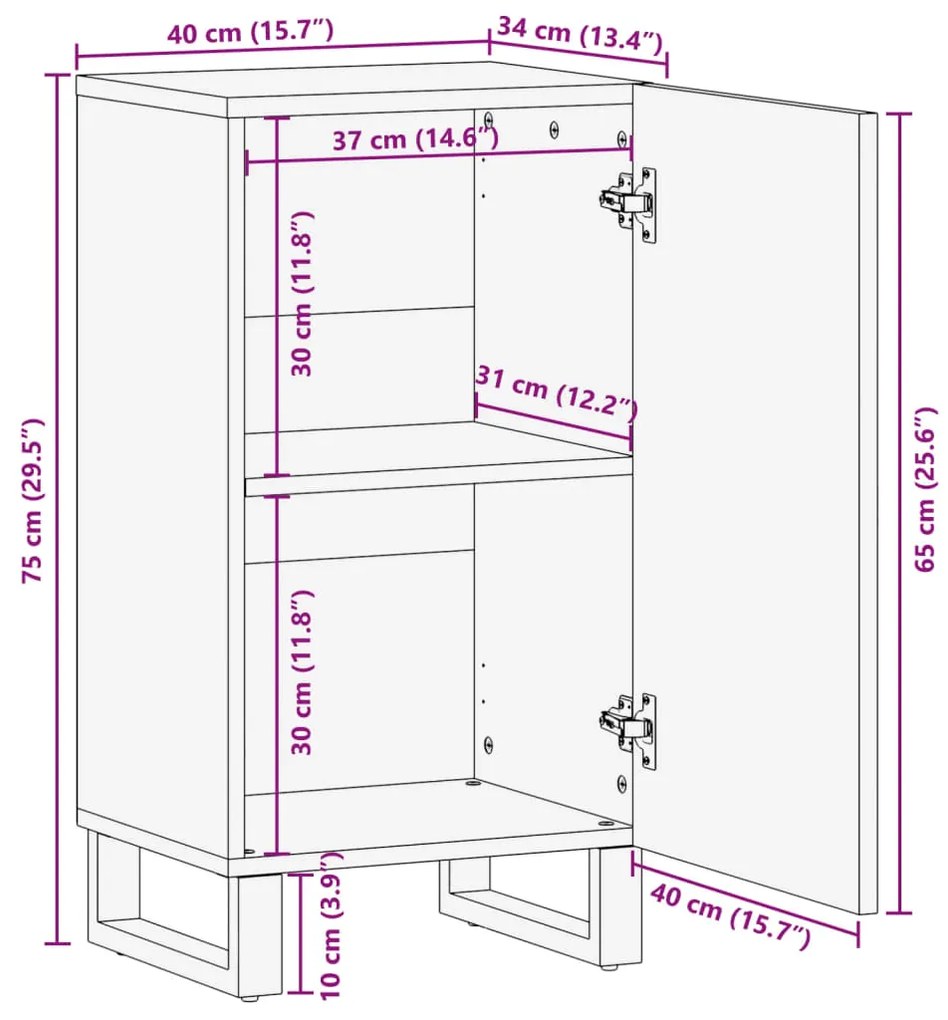 ΝΤΟΥΛΑΠΙ ΚΑΦΕ 40X34X75 ΕΚ. ΑΠΟ ΜΑΣΙΦ ΞΥΛΟ ΜΑΝΓΚΟ 377556