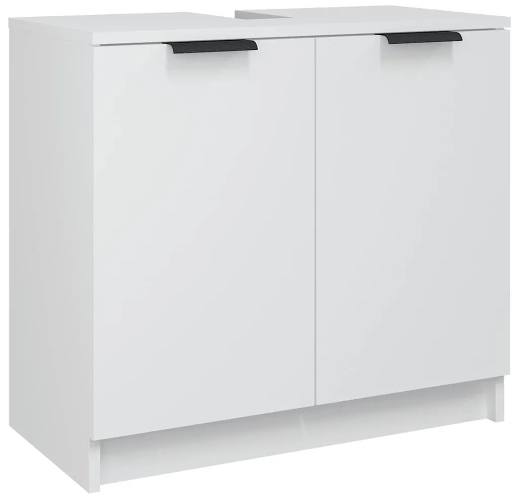 vidaXL Ντουλάπι Μπάνιου Λευκό 64,5 x 33,5 x 59 εκ. Επεξεργασμένο Ξύλο