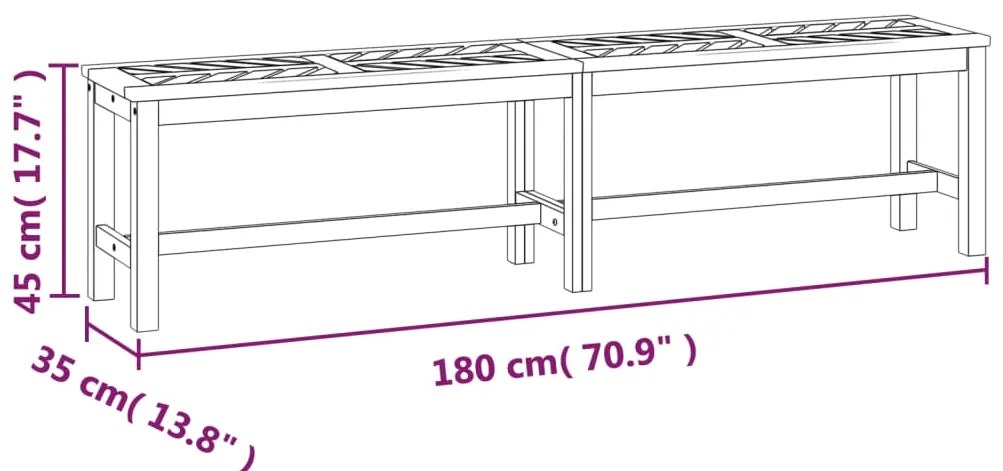 vidaXL Παγκάκι Κήπου 180 εκ. από Μασίφ Ξύλο Ακακίας