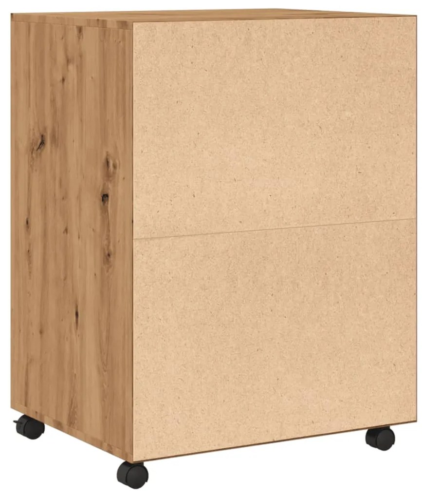vidaXL Ντουλάπι Τροχήλατο Αρτισιανή Δρυς 60x48x81 εκ. από Επεξ. Ξύλο