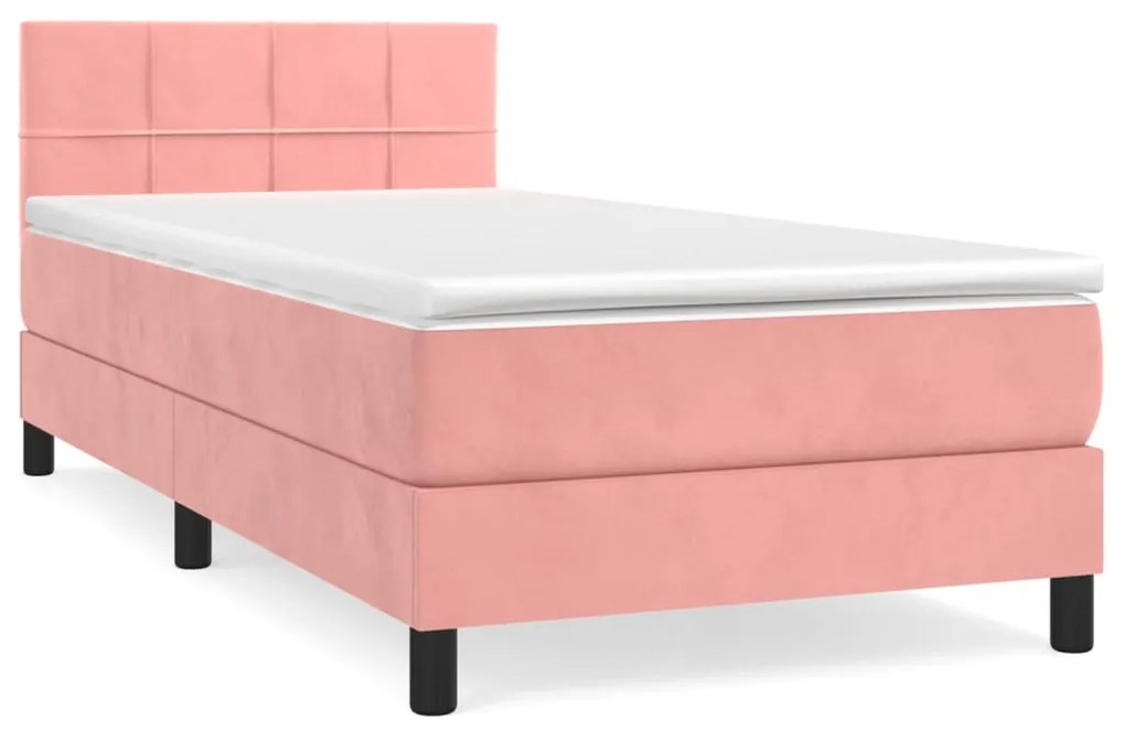 ΚΡΕΒΑΤΙ BOXSPRING ΜΕ ΣΤΡΩΜΑ ΡΟΖ 90X200 ΕΚ. ΒΕΛΟΥΔΙΝΟ 3141286