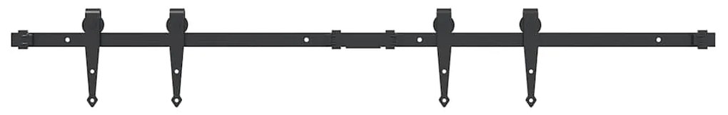 vidaXL Κιτ συρόμενης πόρτας γραφείου 122 cm από ανθρακούχο χάλυβα