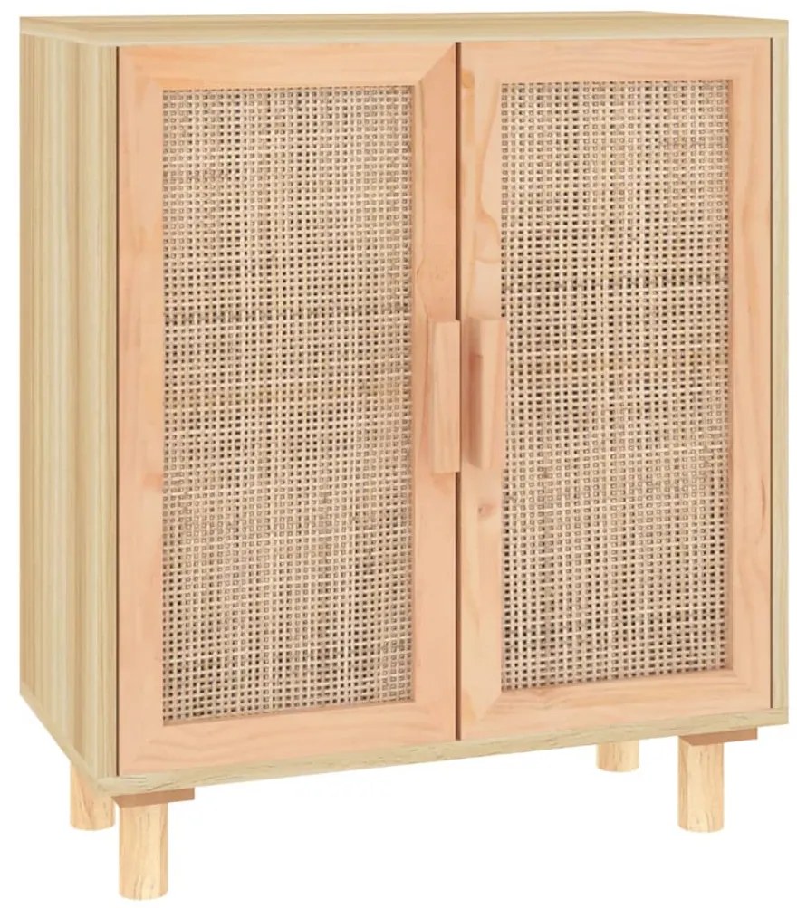 vidaXL Ντουλάπι Καφέ 60 x 30 x 70 εκ. από Μασίφ Πεύκο &amp; Φυσικό Ρατάν