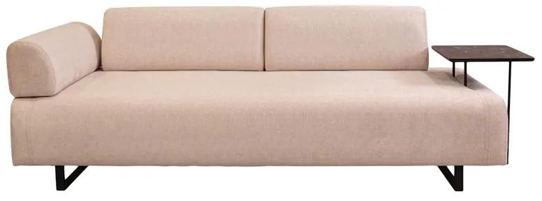 Καναπές κρεβάτι 3θέσιος με βοηθητικό τραπέζι PWF-0595 ύφασμα μπεζ 220x90x80εκ Υλικό: Fabric:100%  POLYESTER - BEEICH WOOD - CHPBOARD - METAL 071-001346