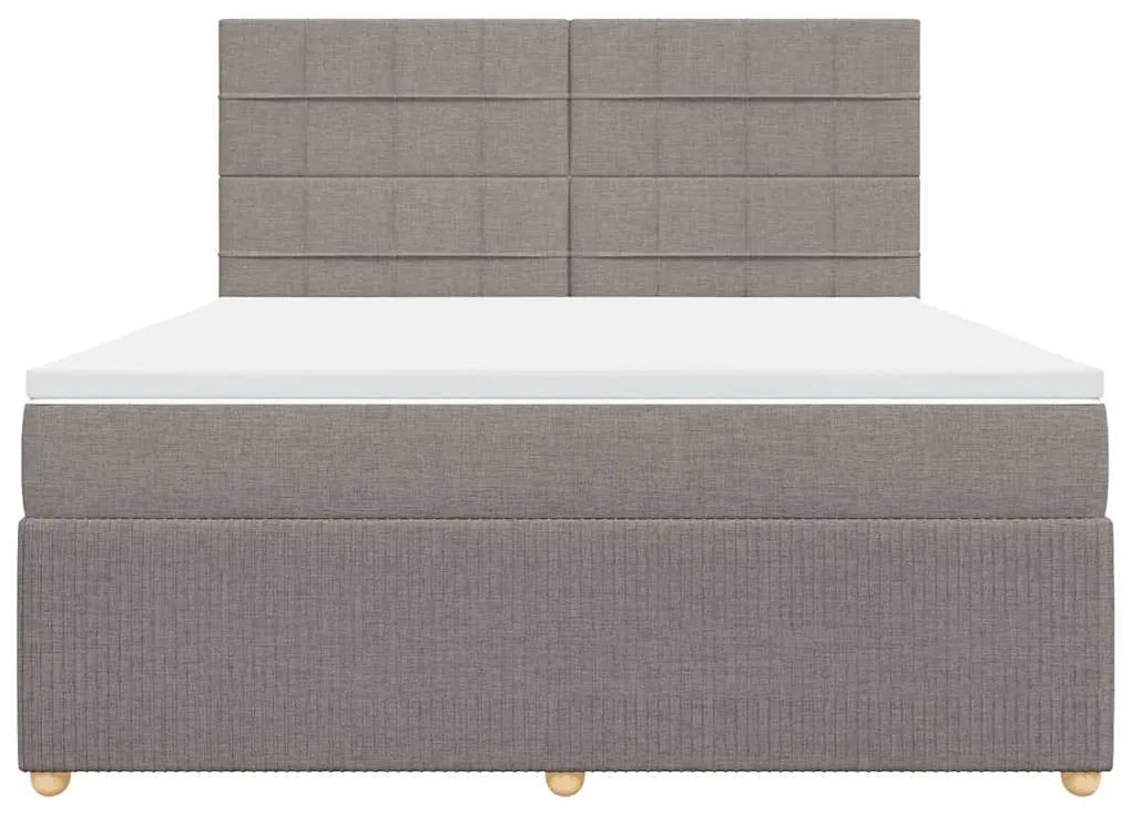 vidaXL Κρεβάτι Boxspring με Στρώμα Taupe 180x200 εκ. Υφασμάτινο