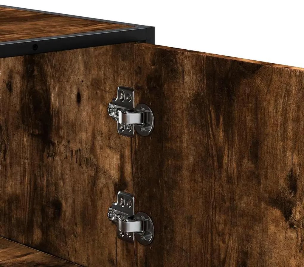 Highboard Καπνιστή δρυς 68x35x139 cm Κατασκευασμένο ξύλο - Καφέ