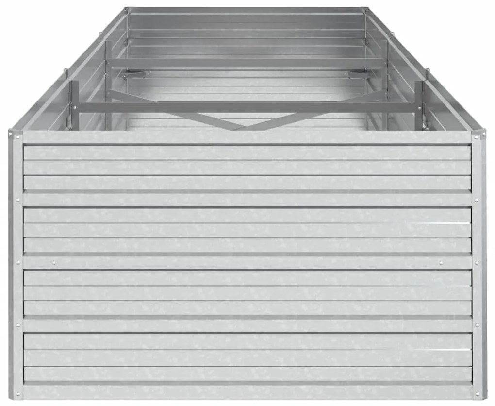 vidaXL Ζαρντινιέρα Υπερυψωμένη Ασημί 240x80x45 εκ. Γαλβανισμ. Χάλυβας