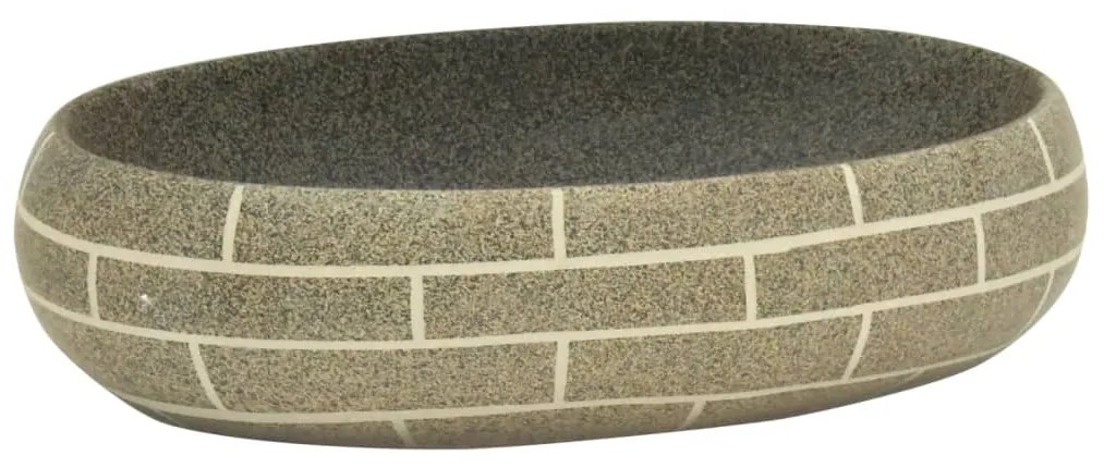 vidaXL Νιπτήρας Οβάλ Πολύχρωμος 59 x 40 x 15 εκ. Κεραμικός