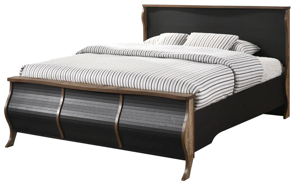 Κρεβάτι SCARLET 160x200 Antique Oak/Ebony Oak(Ραμποτέ) 170 x215x113(Στρώμα 160x200)