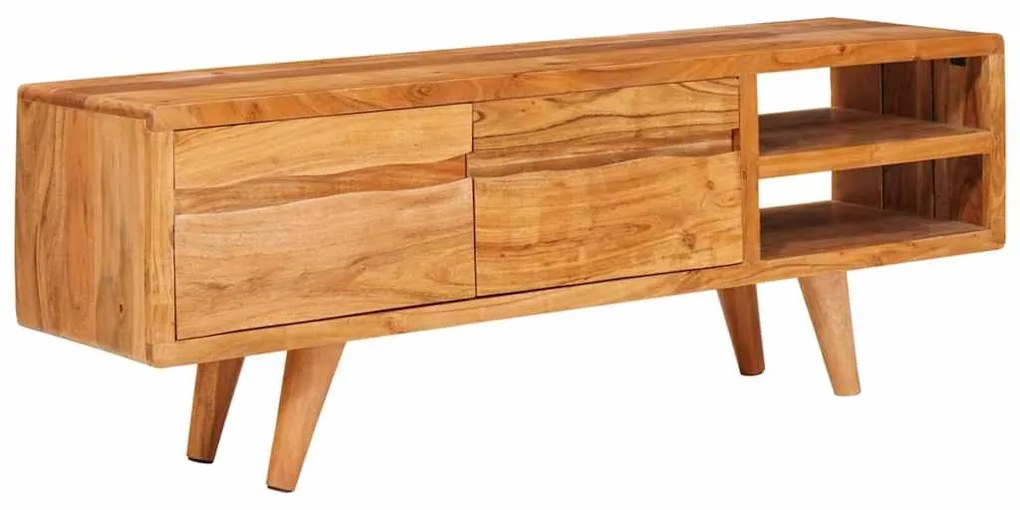 vidaXL Ντουλάπι TV με ράφι Καφέ 110 x 30 x 40 cm Στερεό Ξύλο Ακακίας