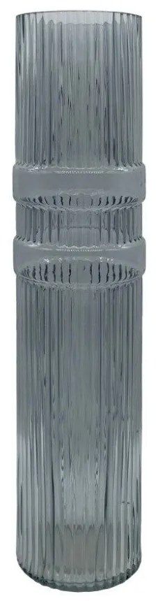 Βάζο Γυάλινο Bague 019589 D10xH45cm Light Blue Glass