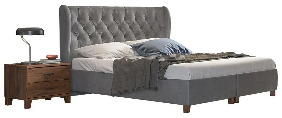 Bed CATHRIN BOX with Storage space Γκρί σκούρο - Χακί