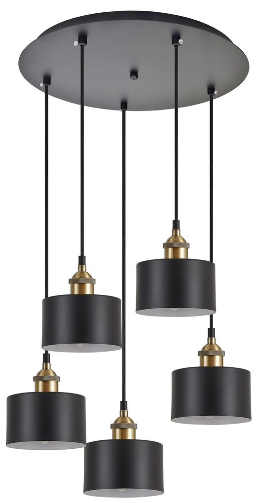 SE21-BR-10-5BL-MS1 MAGNUM BRONZE  Black Metal Shade Pendant+ HOMELIGHTING 77-8765