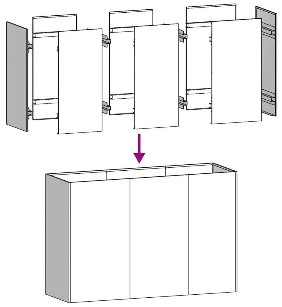 vidaXL Ζαρντινιέρα 120x40x80 εκ. από Γαλβανισμένο Ατσάλι